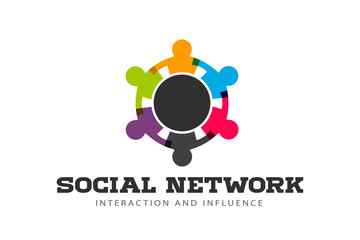 Wall Mural - Social Network round table logo vector