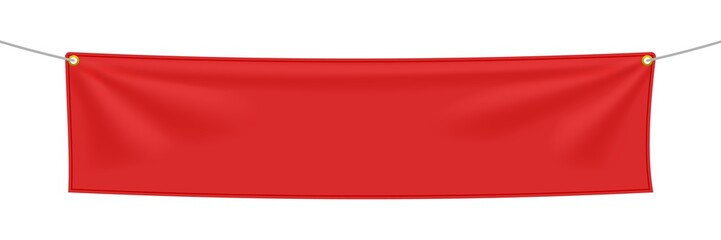 red textile banner with folds