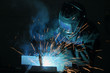 © AliaksaB - electric welder brews steel at the factory