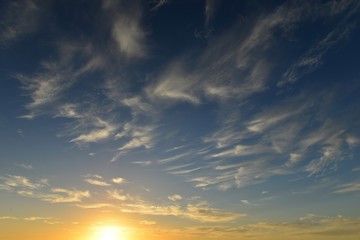 Autumn sunrise, Jersey, U.K.
Cirrus lit from the Sun.