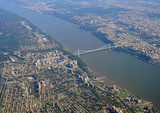 Aerial view of the George Washington Bridge over the Hudson River between New York and New Jersey 