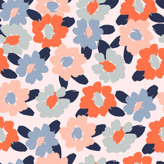 Floral abstract seamless pattern. Vector design for different surfases.