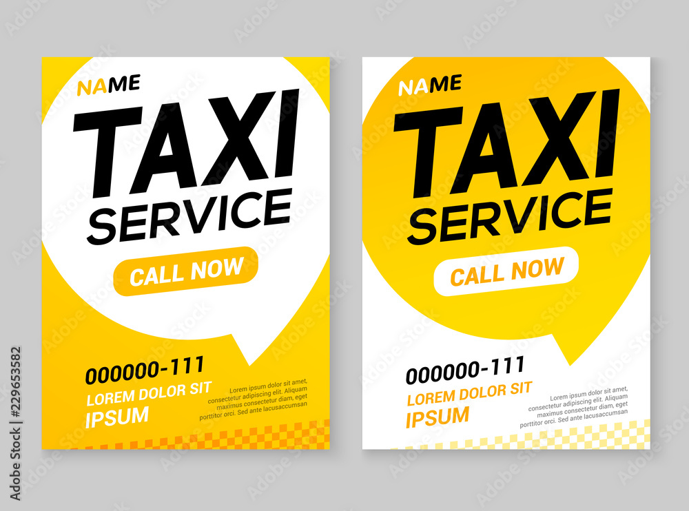 Taxi service layout template background. Automobile taxi service design concept flyer or poster - obrazy, fototapety, plakaty 