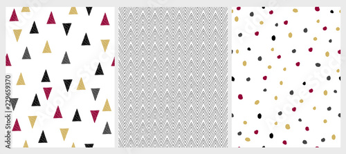 Cute Hand Drawn Abstract Geometric Vector Patterns White Background