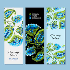 Wall Mural - Business cards design, floral background