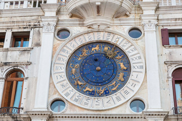 Italy, Venice, astronomical clock on Torre dell'Orologio