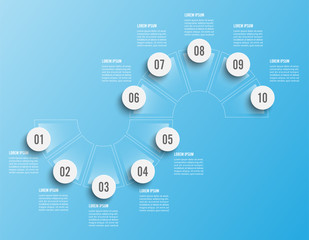 Poster - Infographics design vector and marketing icons can be used for workflow layout, diagram, annual report, web design. Business concept with 10 options, steps or processes.