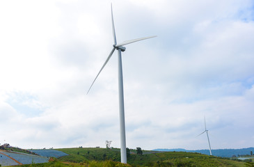 Windmill turbine field for electric production at Khao Kho, Petchabun, Thailand