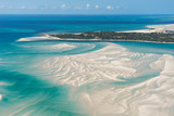 Fototapeta  - An Island in Vilankulo, Mozambique, Africa As Seen From Above, Surrounded by Sand and Water