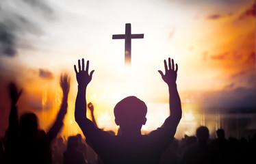 Wall Mural - christmas concept: worship and praise god