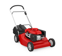 Red Lawn Mower Isolated