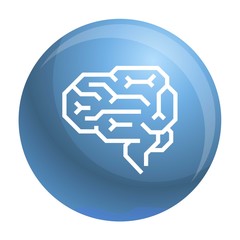 Poster - Machine brain icon. Outline machine brain vector icon for web design isolated on white background