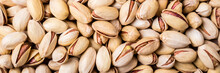 Pistachios Nuts Background. Pistachio Texture. Long Web Format For Banner