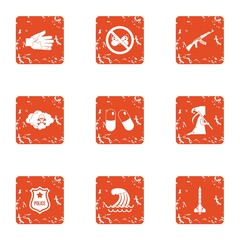 Poster - Document check icons set. Grunge set of 9 document check vector icons for web isolated on white background