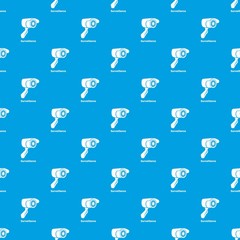 Poster - Surveillance pattern vector seamless blue repeat for any use