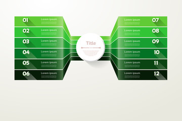 Wall Mural - Vector progress background. Template for diagram, graph, presentation and chart. Business concept with 12 options, parts, steps or processes. Abstract background. eps 10