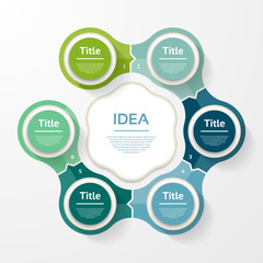 Wall Mural - Vector infographic template for diagram, graph, presentation and chart. Business concept with 6 options, parts, steps or processes