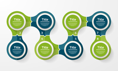 Vector circle infographic. Template for cycle diagram, graph, presentation and round chart. Business concept with 8 options, parts, steps or processes. Abstract background.