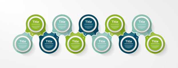 Wall Mural - Vector circle infographic. Template for diagram, graph, presentation and chart. Business concept with 11 options, parts, steps or processes. Abstract background.