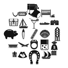 Poster - Wealth icons set. Simple set of 25 wealth vector icons for web isolated on white background