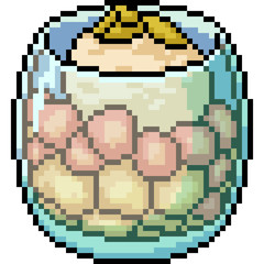 Wall Mural - vector pixel art ice cream glass