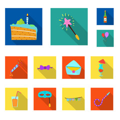 Wall Mural - Vector illustration of party and birthday icon. Set of party and celebration stock vector illustration.