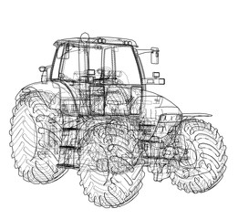 Poster - farm tractor concept. vector