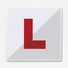 Sticker - Letter L in typographic vector illustration icon