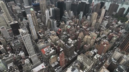 Wall Mural - Aerial view of Manhattan skyscrapers at day time
