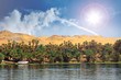 Gestrandetes Schiff auf dem Nil in Ägypten