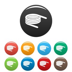 Poster - short spring coil icons set 9 color vector isolated on white for any design