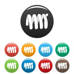 Sticker - Elastic spring coil icons set 9 color vector isolated on white for any design