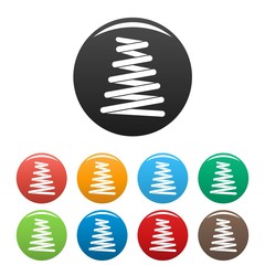 Poster - car spring coil icons set 9 color vector isolated on white for any design