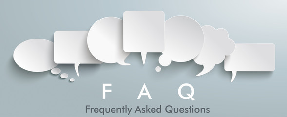 white paper speech balloons faq header