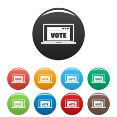 Poster - online vote icons set 9 color vector isolated on white for any design