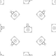 Poster - Corruption money suitcase pattern seamless vector repeat geometric for any web design