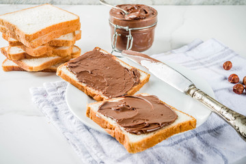 Chocolate spread sandwiches