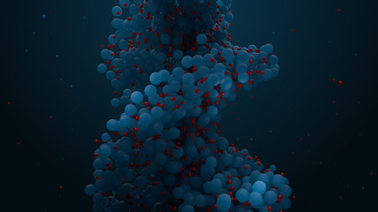 Poster - 3d render background with abstract organic structure. molecule made of spheres with random scale....