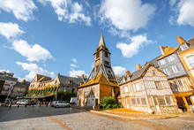 Saint Catherine Old Wooden Church In Honfleur, Famuos French Town In Normandy