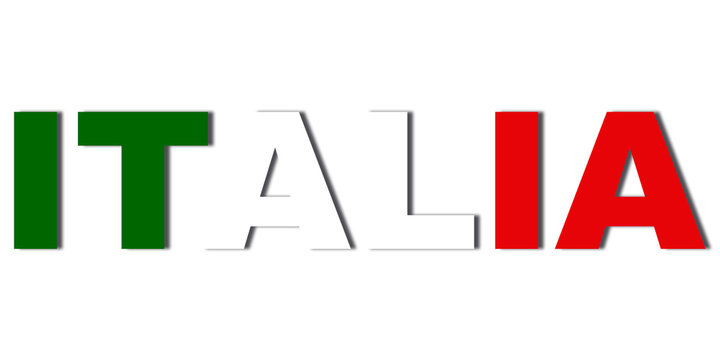 Italia, Wort, mit einem Foto gefüllter Text, Schrifzug
