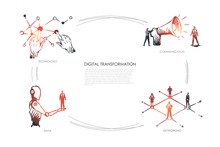 Digital Transformation, Technology, Communication, Networking, Data Concept