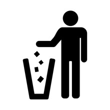 Dispose Of Garbage Into The Bin. Please Don't Litter Sign.