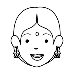 Wall Mural - Hindu woman head avatar character