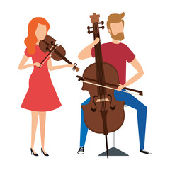 Sticker - musical duet avatars characters