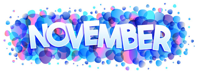 Wall Mural - November word vector creative banner