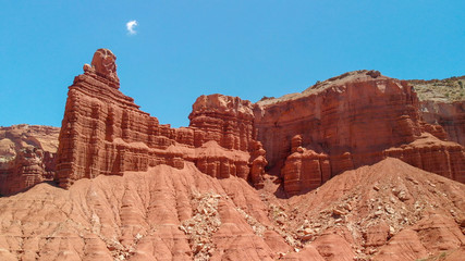 Canvas Print - Amazing aerial view of beautiful red canyon and mountains