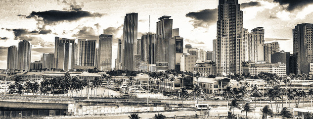 Sticker - Aerial view of Downtown Miami