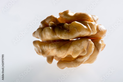 Frucht Der Walnuss Ohne Schale Reif Geerntet Close Up Auf Hellem
