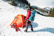 © zhukovvvlad - Camping in the snow.