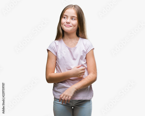 Fotomural Young beautiful girl over isolated background smiling looking side and staring away thinking